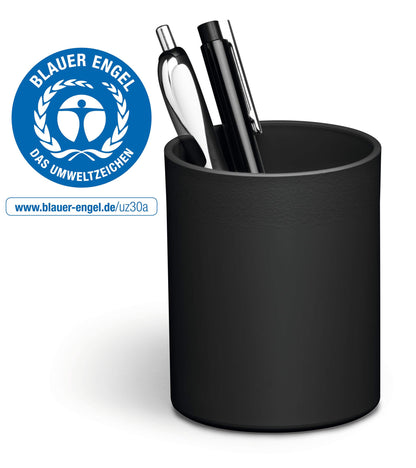 Durable ECO Recycled Plastic Pen Pot Pencil Holder Desk Tidy Organizer | Black