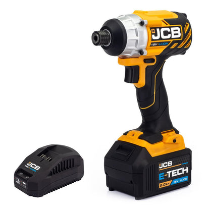 JCB 21-18BLID-5X-B Cordless Impact Driver 5Ah 18V Brushless Battery & Charger Cordless Impact Driver