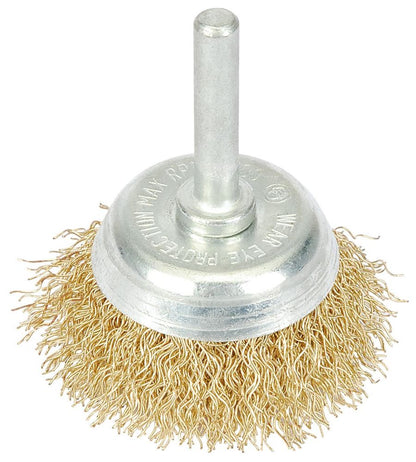 Draper BRASSED WIRE CUP BRUSH 40MM 41431 41431 Brassed Steel Crimped Wire Cup Brushes