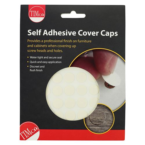 TIMCO Adhesive Caps Ivory 13mm Pack 112