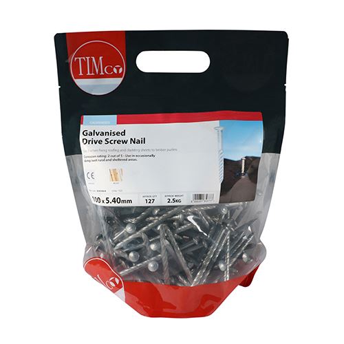 TIMCO Drive Screw - Galvanised 100 x 5.40 Pack 2.5