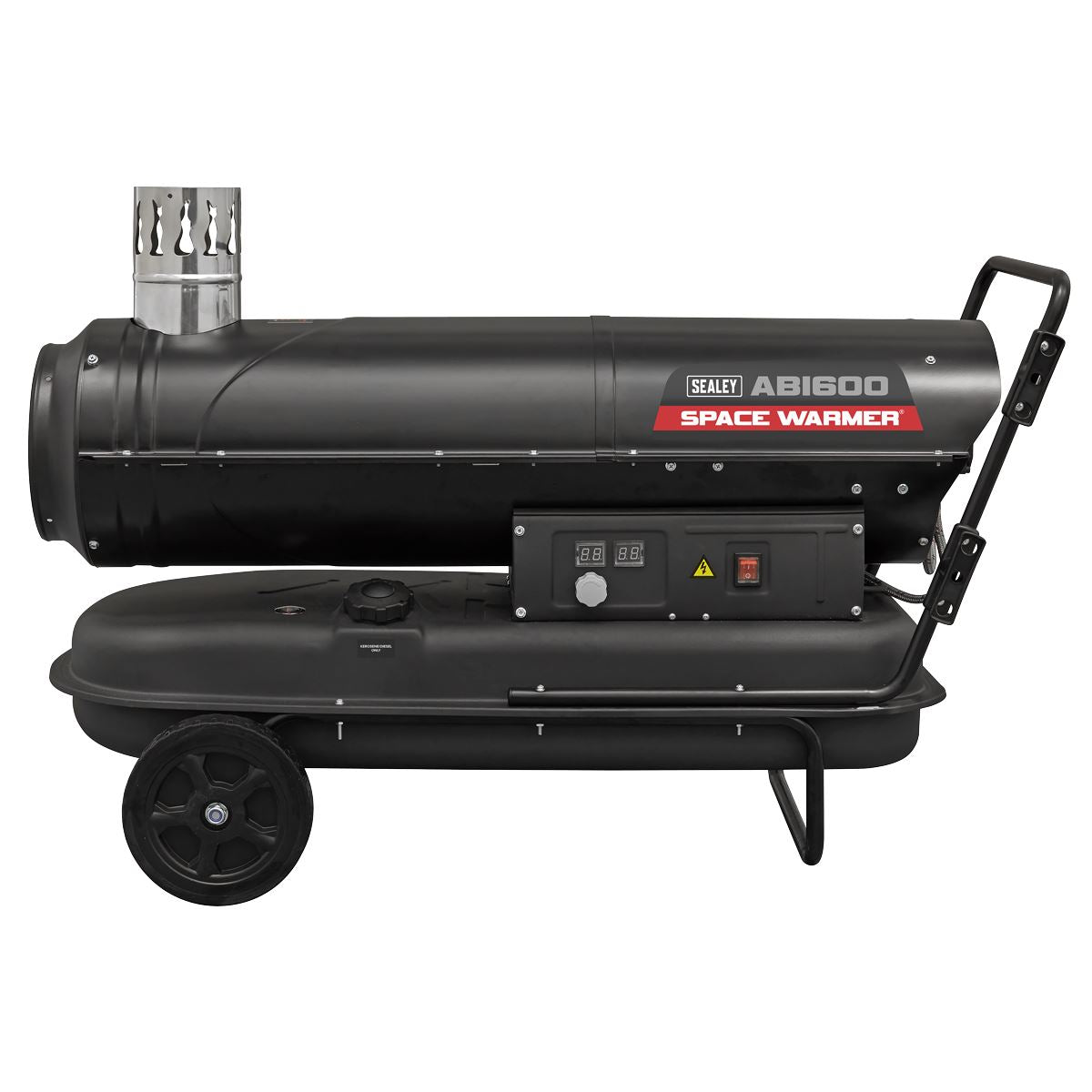 Sealey ABI600COMBO Space Warmer Indirect Kerosene/Diesel Heater 68,000Btu/hr with 5M Ducting | 68,242Btu/hr(20kW), 230V ~ 50Hz, Thermostat, Wheels