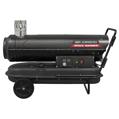 Sealey ABI600COMBO Space Warmer Indirect Kerosene/Diesel Heater 68,000Btu/hr with 5M Ducting | 68,242Btu/hr(20kW), 230V ~ 50Hz, Thermostat, Wheels