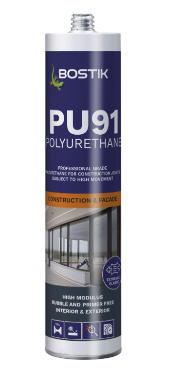 Bostik Pro PU91 Polyurethane Construction Sealant White 300ml Professional PU Sealant for Concrete Brick Masonry Timber Metal and Building Applications