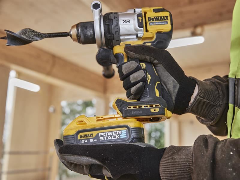 DeWalt DCD1007H2T Hammer Drill 18V 2 x 5.0Ah POWERSTACK Li-ion
