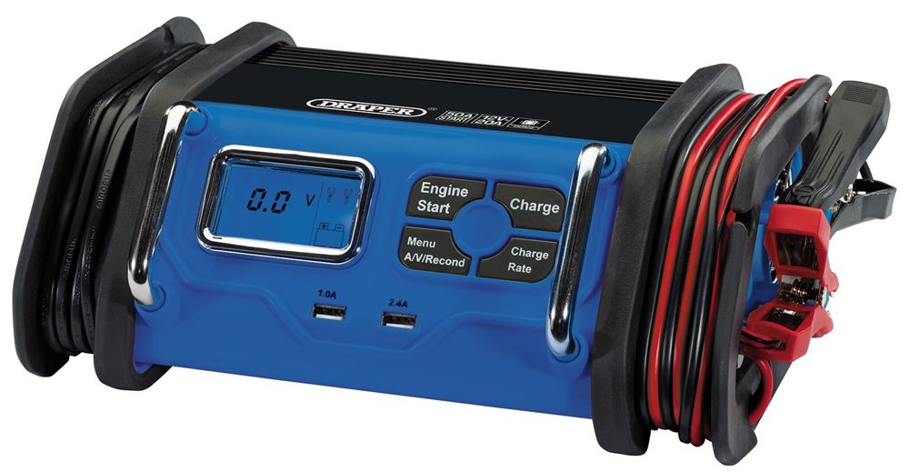 Draper 20A 12V CHARGER / 50A START 70807 70807 12V Battery Starter Charger, 20A