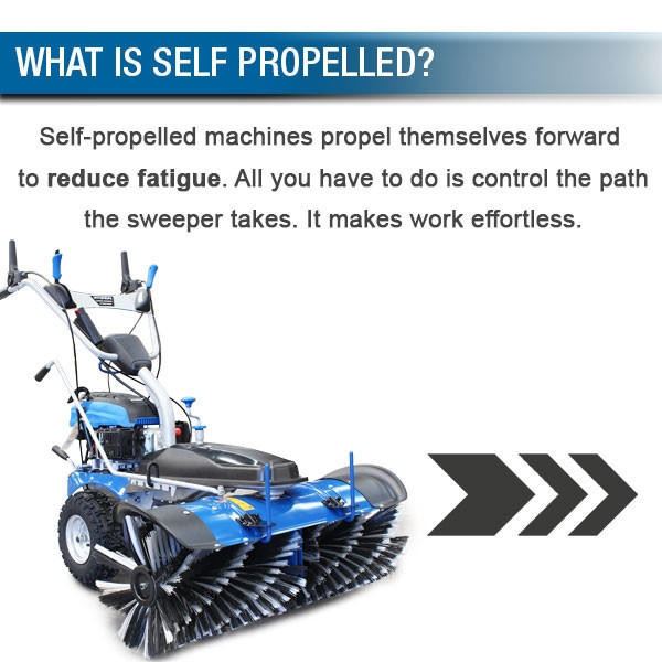 Hyundai HYSW1000 Petrol Sweeper 173cc 100cm Self Propelled Yard Sweeper Power Brush