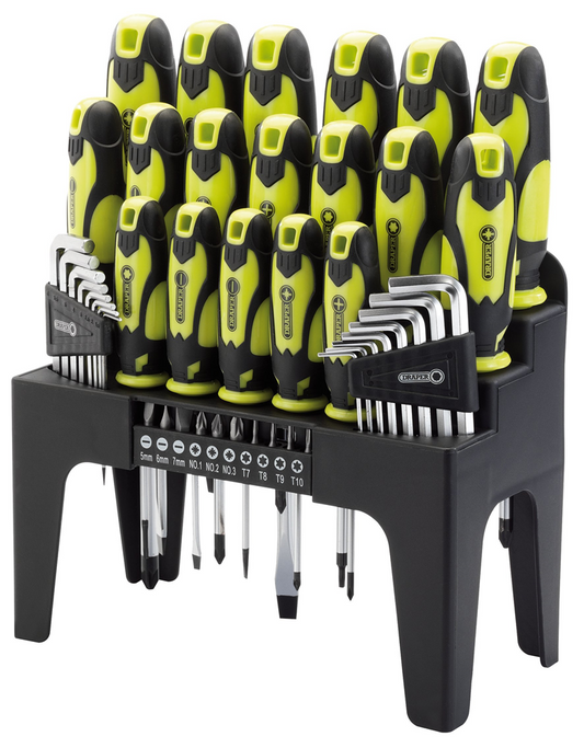 Draper 44PC S.DRIVER SET+STAND GREEN 78619 78619 Screwdriver, Hex Key and Bit Set (44 Piece)