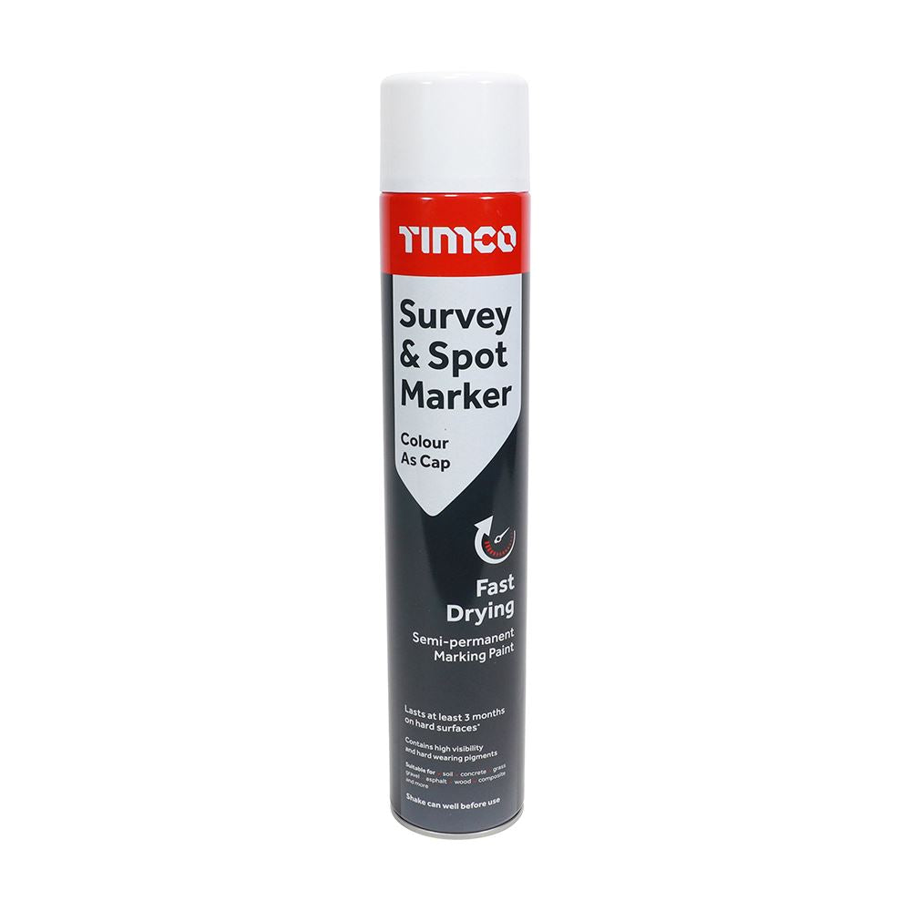 TIMCO Survey & Spot Marker White White 750ml Pack 1.0