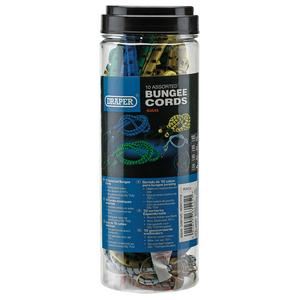 Draper 10PC ASSORTED BUNGEES 63545 Assorted Elastic Straps (Pack of 10)