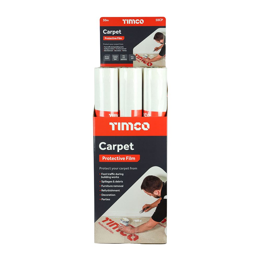 TIMCO Carpet Protective Film 50m x 0.6m Pack 1