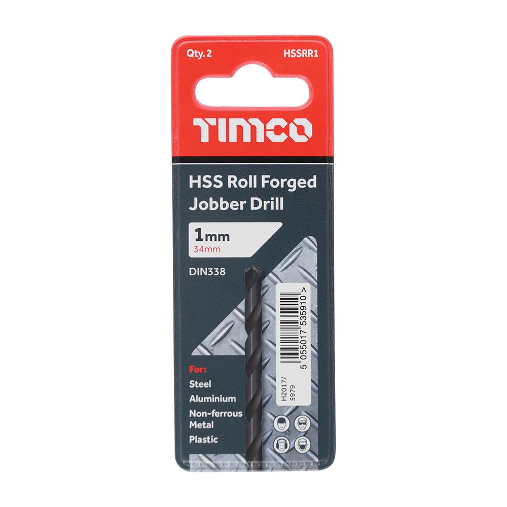 TIMCO HSS-R Jobber Drill Bit 1.0mm Pack 10