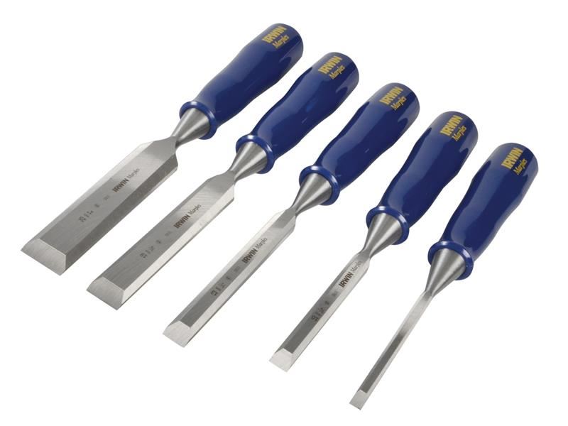 IRWIN�Marples� TM444/S5 M444 Bevel Edge Chisel Blue Chip Handle Set, 5 Piece