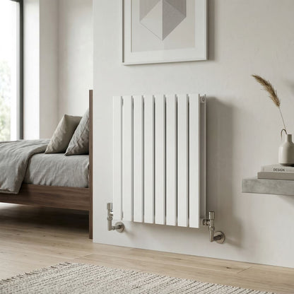 Baridi DH349 Horizontal Radiator Contemporary Double Flat Panel Design 600 x 560mm - White | Steel | Horizontal flat panel design delivers a BTU