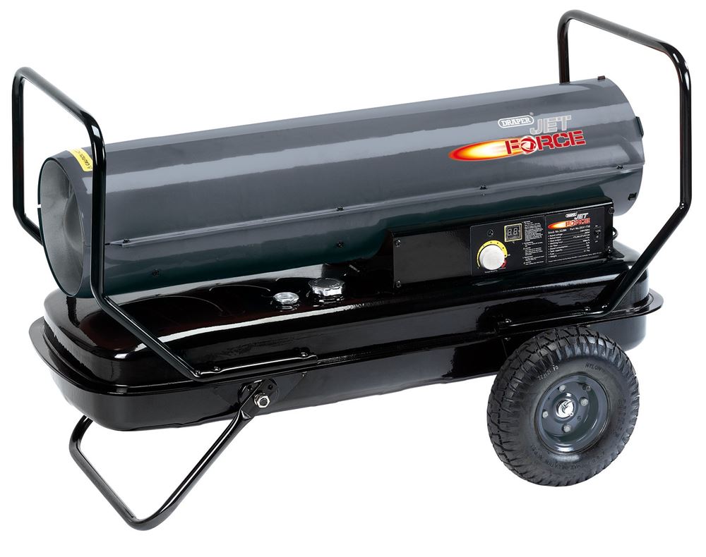 32284 Draper Jet Force Jet Force Diesel and Kerosene Space Heater, 175,000 BTU/51kW Diesel, Kerosene and Paraffin Heaters 1030 x 430 x 560mm Profess