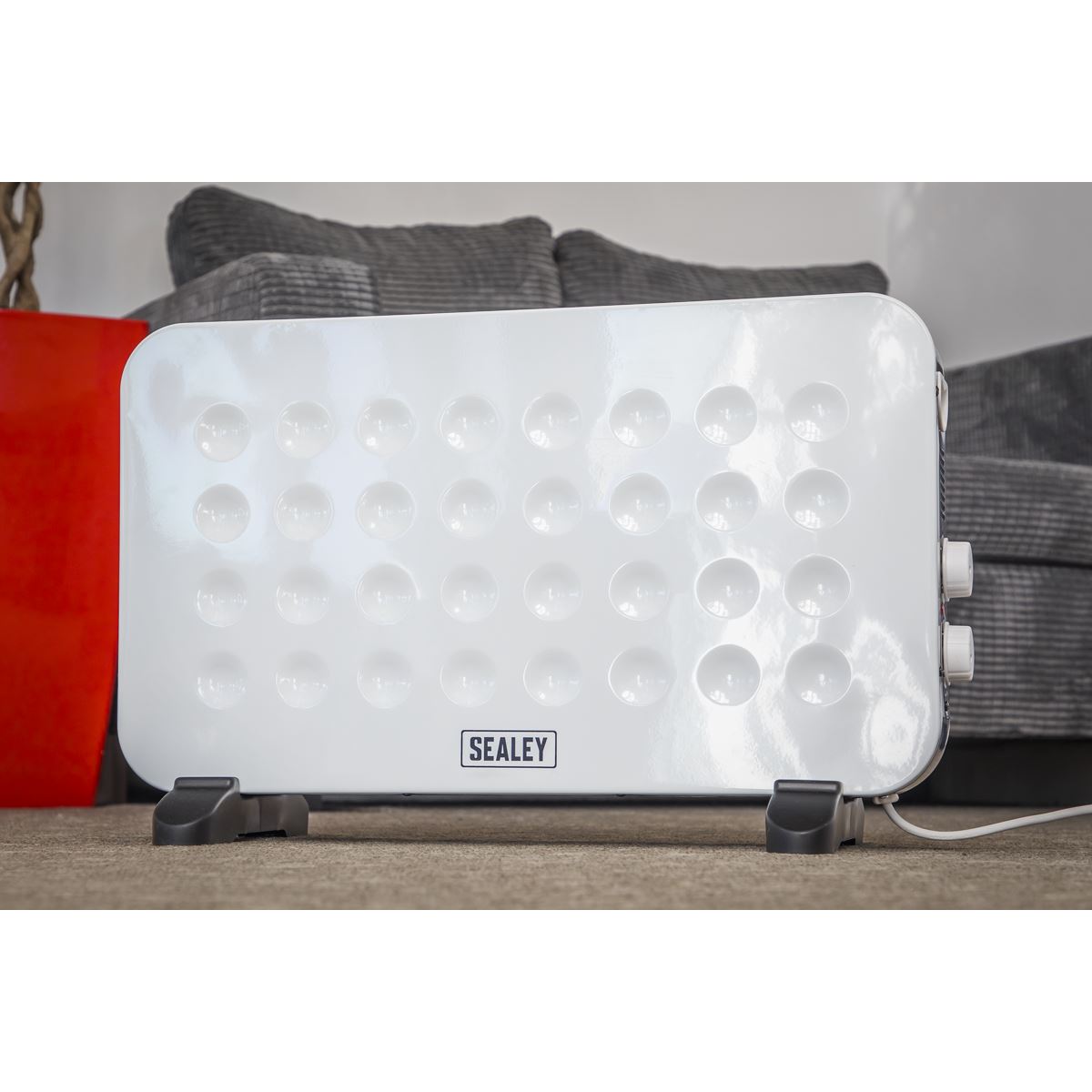 Sealey CD2013 Convector Heater 2000W/230V | 750/1250/2000W, Thermostat, Overheat Protection | Modern design convector heater with three heat settings
