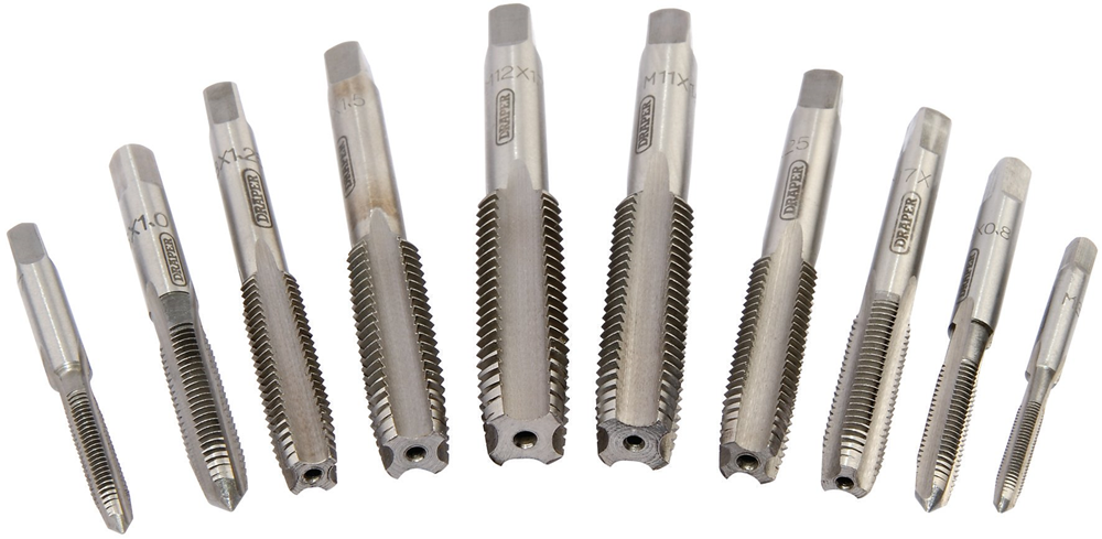 Draper HAND TAP SET 3-12MM 79200 Metric Hand Tap Set (10 Piece)