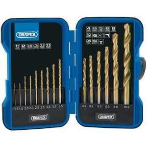Draper HSS TI DRILL BIT SET - 15PCS 18549 18549 Metric Titanium Nitride Coated HSS Drill Bit Set (15 Piece)