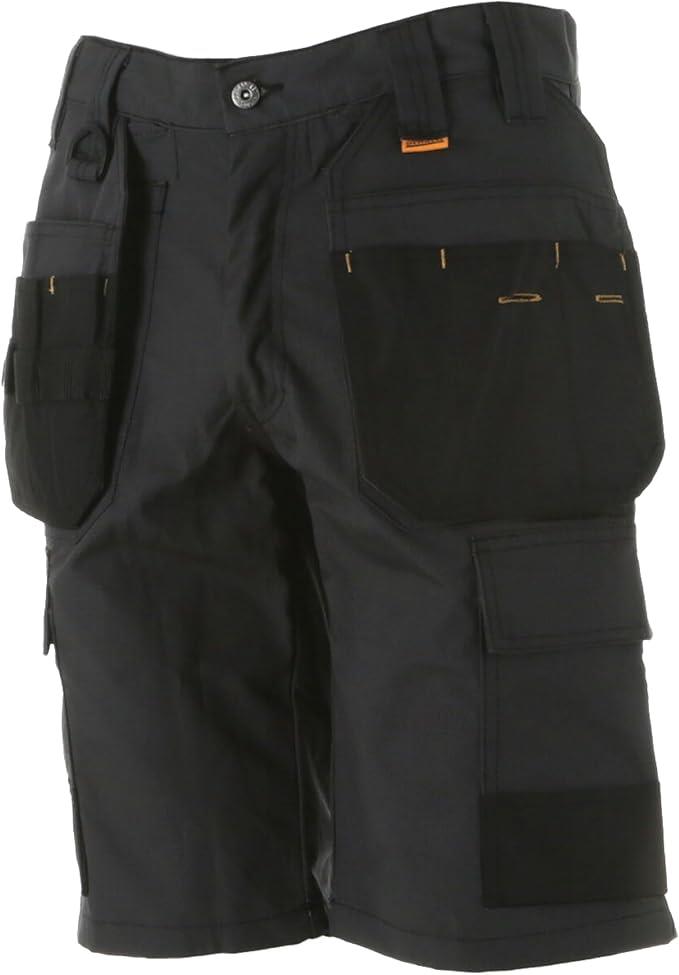 DeWalt Cheverley Lightweight Grey Polycotton Work Shorts with Multiple Waist Sizes 30W to 42W for Trade DIY and Site Work