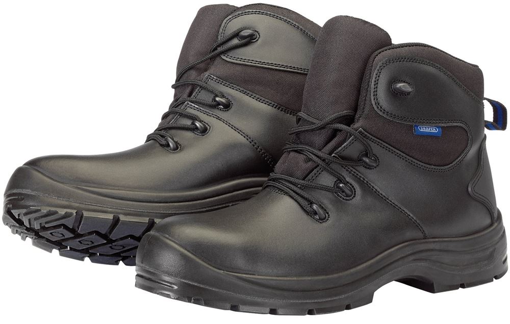 85983 Draper Waterproof Safety Boots, Size 12, S3 SRC WPSB Safety Footwear Professional Trade DIY Workshop Garage Use