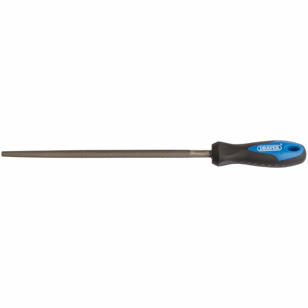 Draper 250MM ROUND FILE & HANDLE 00013 Soft Grip Engineer's Files and Rasps