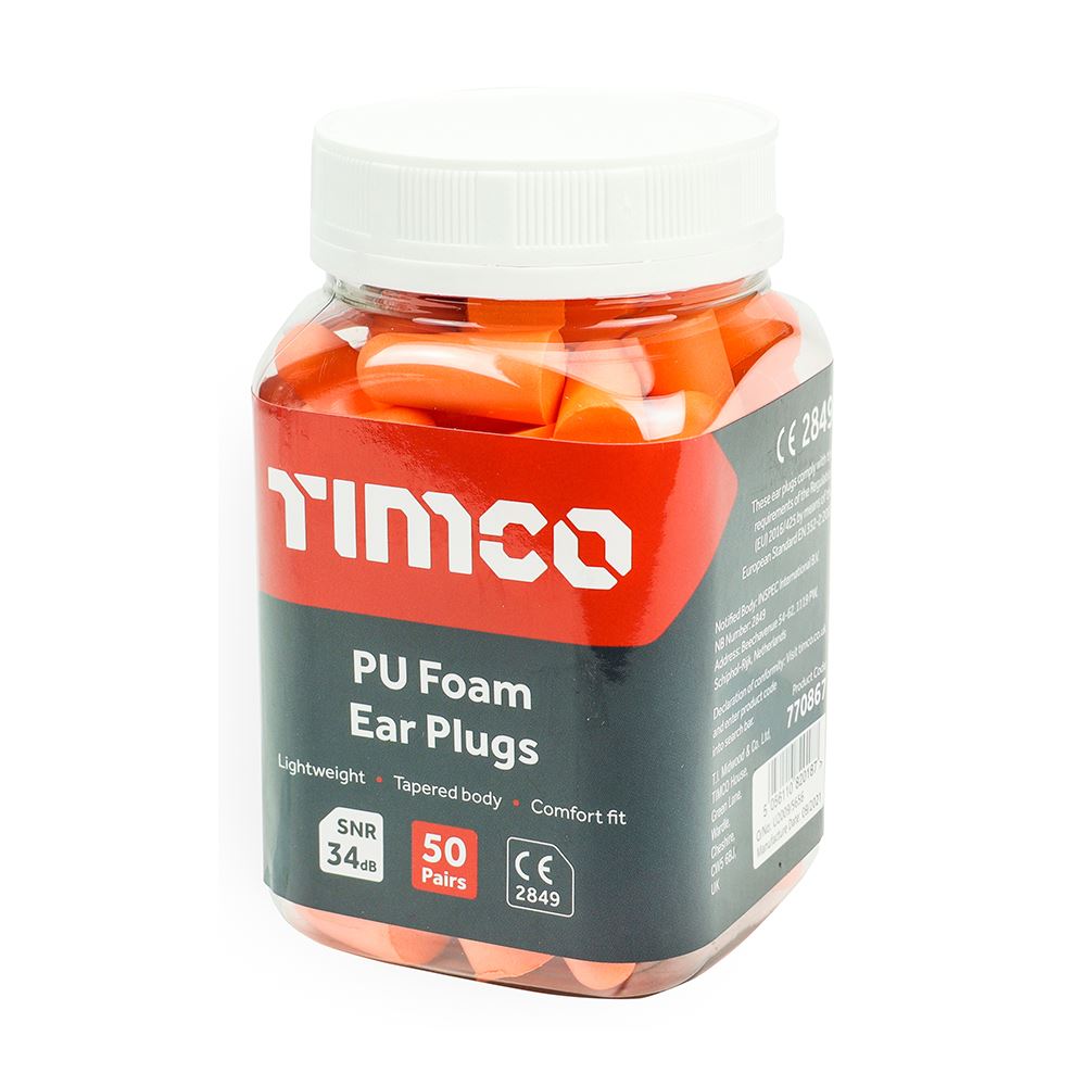 TIMCO PU Foam Ear Plugs JAR One Size Pack 50