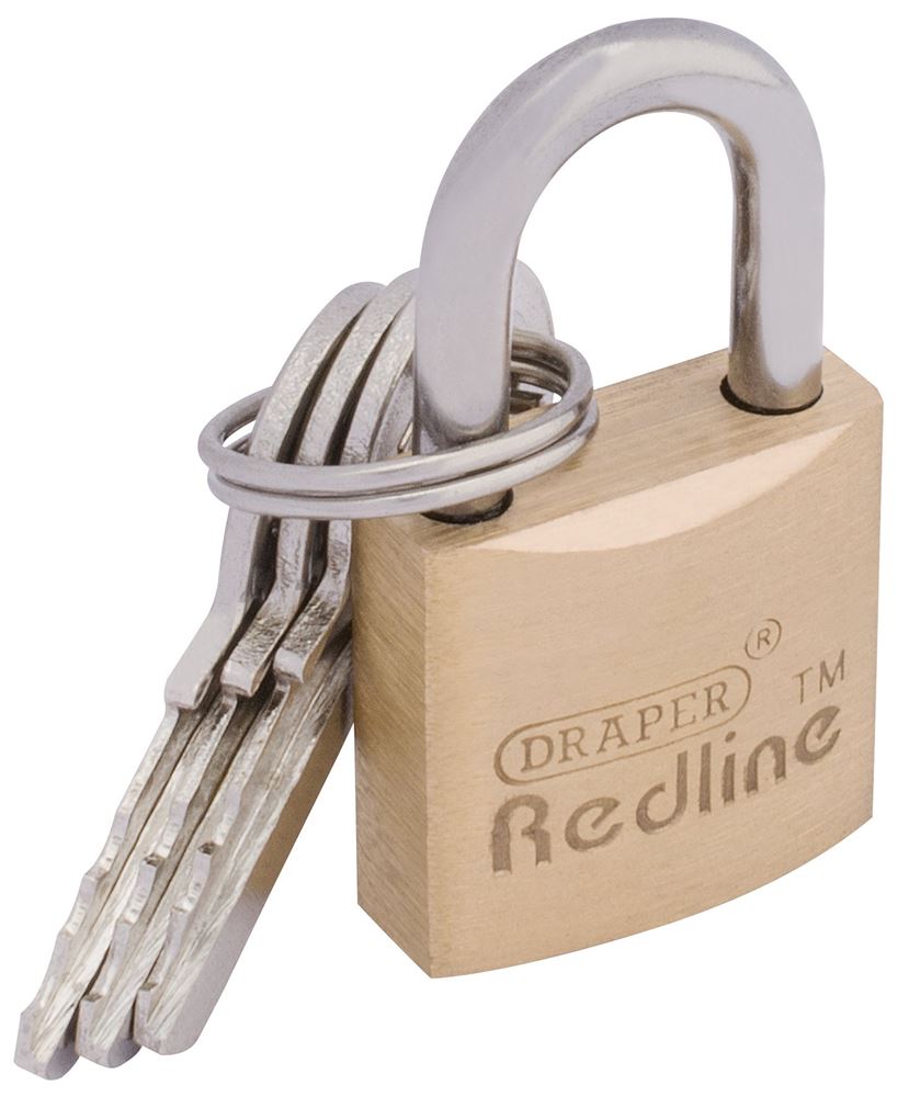 Draper BRASS PADLOCK-20MM 68019 Draper Redline Brass Cylinder Padlocks