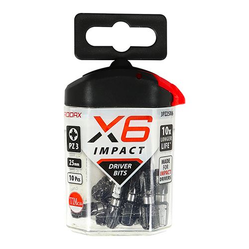 TIMCO X6 Impact Pozi Driver Bit No.3 x 25 Pack 10