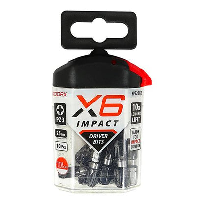 TIMCO X6 Impact Pozi Driver Bit No.3 x 25 Pack 10