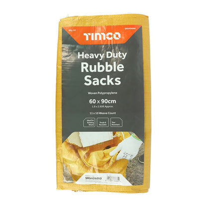 TIMCO Heavy Duty Rubble Sacks 60 x 90cm Pack 10
