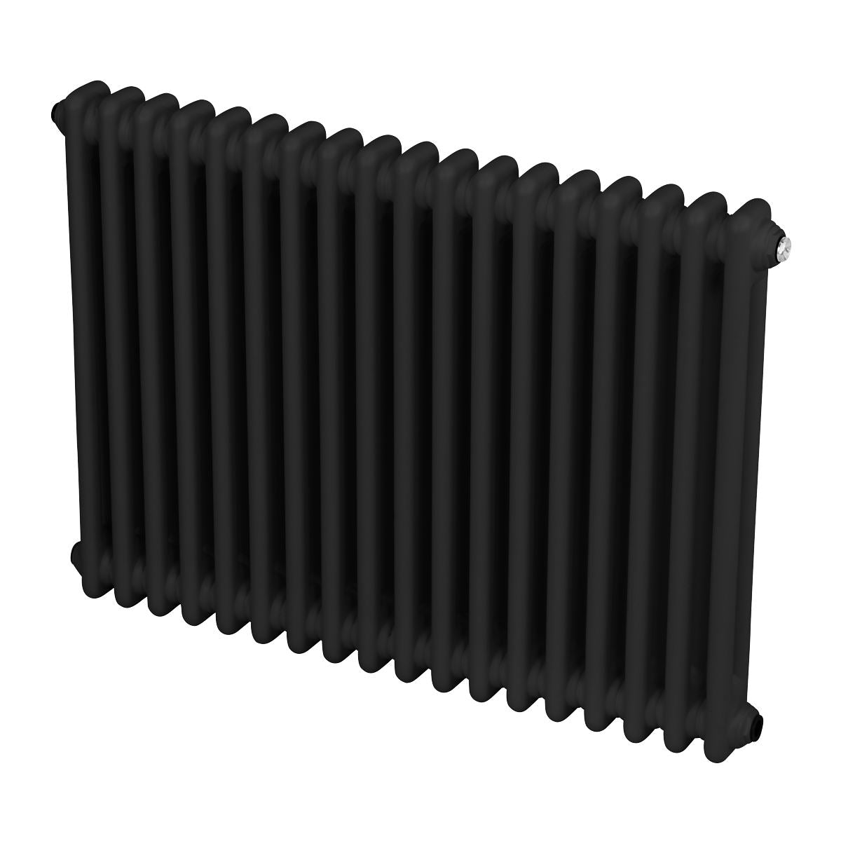 Baridi DH363 Horizontal Traditional 2 Column Radiator 600 x 832mm - Black | Steel | Horizontal traditional two column radiator delivers a BTU output