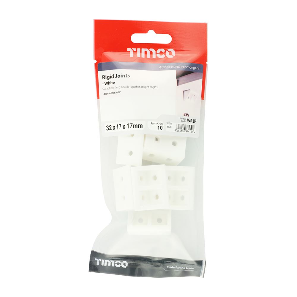 TIMCO Rigid Joints - White 32 x 17 x 17 White Pack 10
