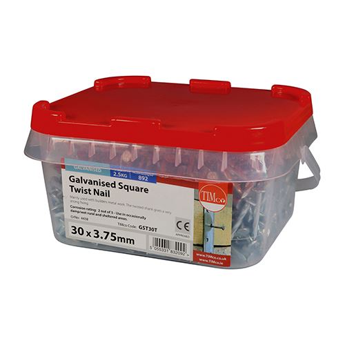 TIMCO Square Twist Nail - Galvanised 30 x 3.75 Pack 2.5
