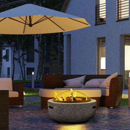 Dellonda DG189 Round MgO Fire Pit with BBQ Grill & Safety Mesh Screen 60cm - Dark Grey | Magnesium Oxide | The fire pit is made from MgO (Magnesium