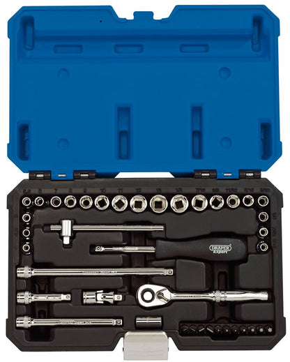Draper 1/4 SQ.DR 40PC SOCKET SET 16464 1/4 Sq. Dr. Combined MM/AF Socket Set (40 Piece)
