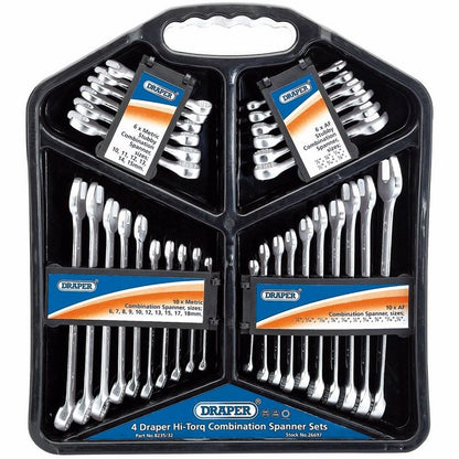 Draper 32PC COMB.SPAN.SET 26697 4 Draper HI-TORQÂ® Combination Spanner Sets