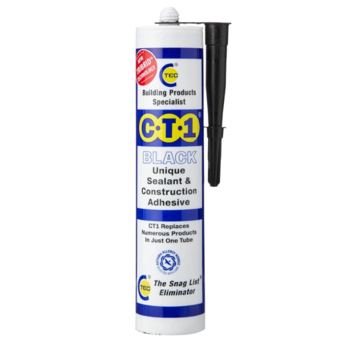 12 x CT1 Black TRIBRID Multi-Purpose Sealant & Adhesive 290ml Flexible Odourless