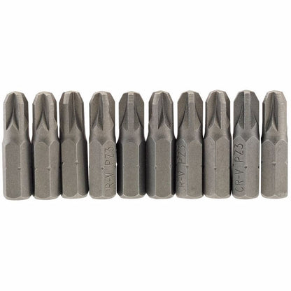 Draper 10PC 25MM NO3 PZ.S/D BIT 64057 1/4" Hex. PZ TYPE E Shank Insert Bits