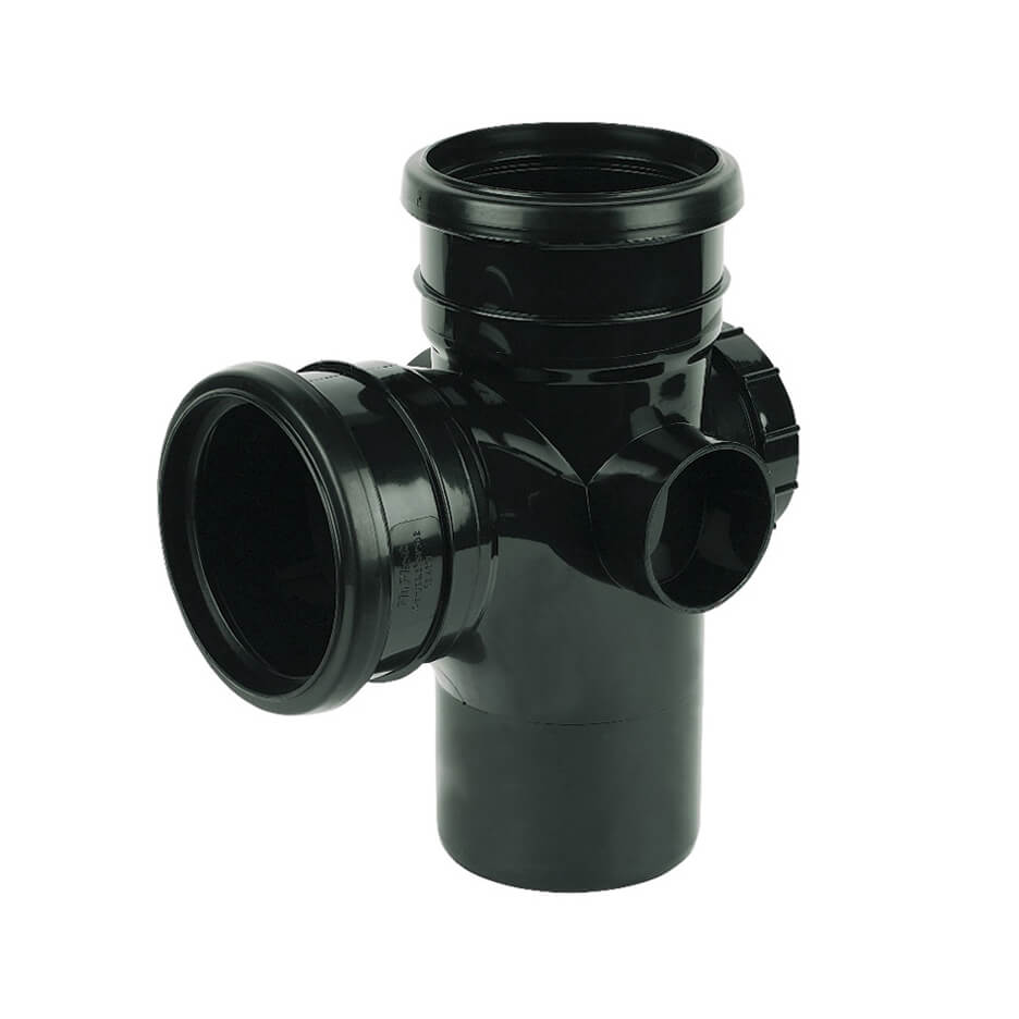 FLOPLAST RING-SEAL ACCESS BRCH 92.5DEG;4" SOIL/110 BK