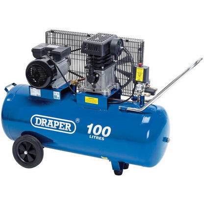 DRAPER 31254 - Belt-Driven Air Compressor, 100L, 2.2kW