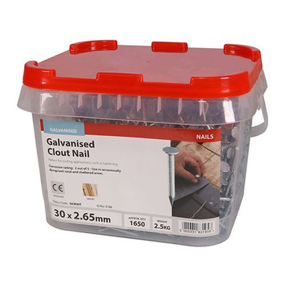 TIMCO Clout Nail - Galvanised 30 x 2.65 Pack 2.5