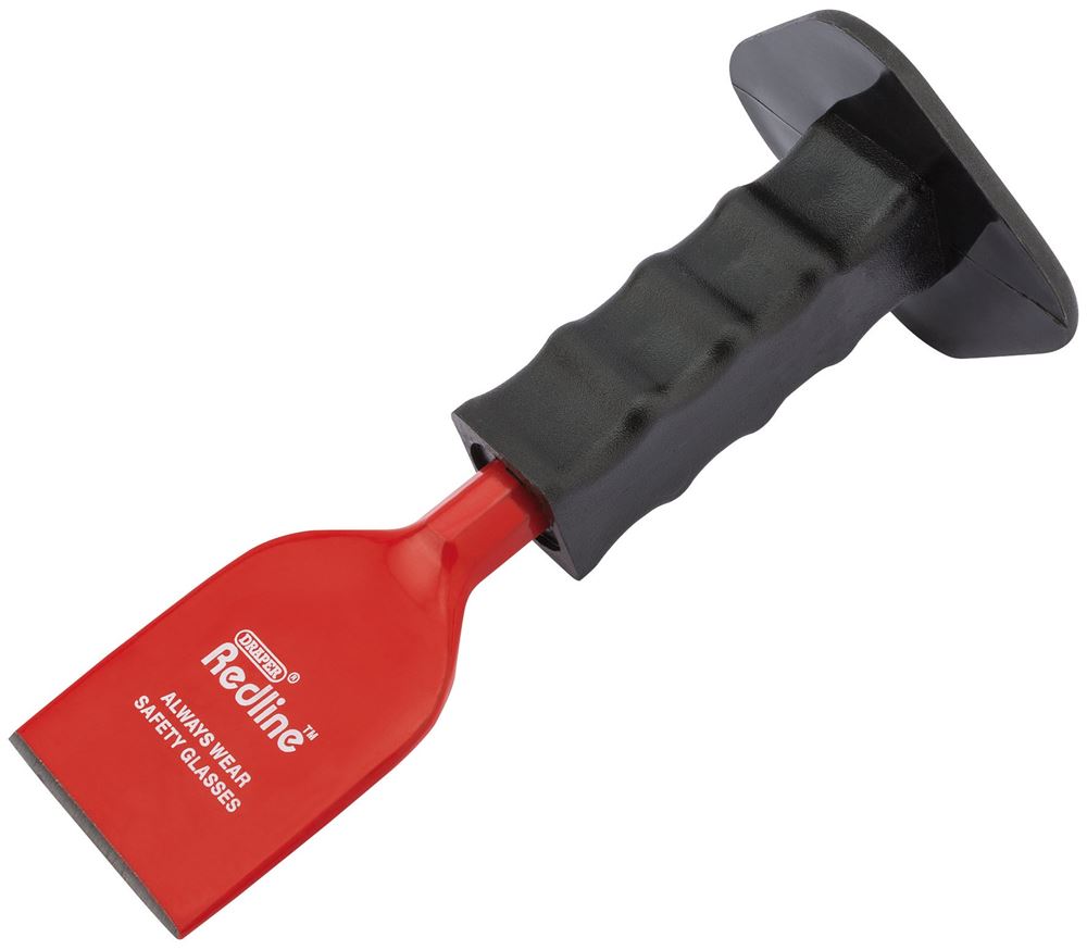68568 Draper Redline Redline Electricians Bolster with Hand Guard, 60 x 220mm RL-BD8G Electricians Bolsters Professional Trade DIY Workshop Garage U