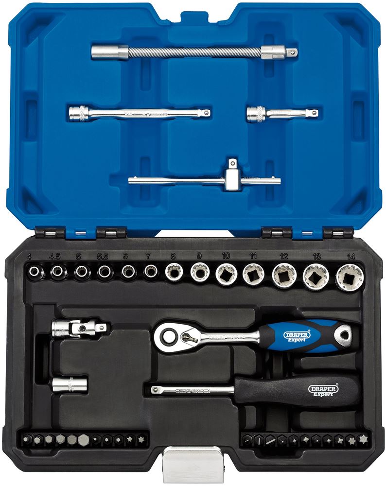 Draper 1/4 MULTI-DR SOCKET SET 43PCE 16479 1/4 Sq. Dr. Metric Draper Expert Multi-DriveÂ® Socket Set (43 Piece)