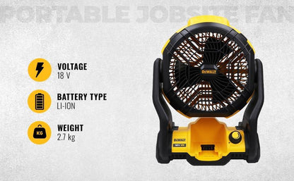 DEWALT DCE512N XR Brushless Fan 18V Cordless Portable Fan Bare Unit