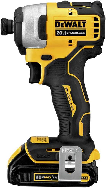 DeWalt DCF809N 18V XR Brushless Compact Impact Driver Body Only | 190Nm Torque, 131mm Design, 1/4 Inch Hex Holder and Triple LED