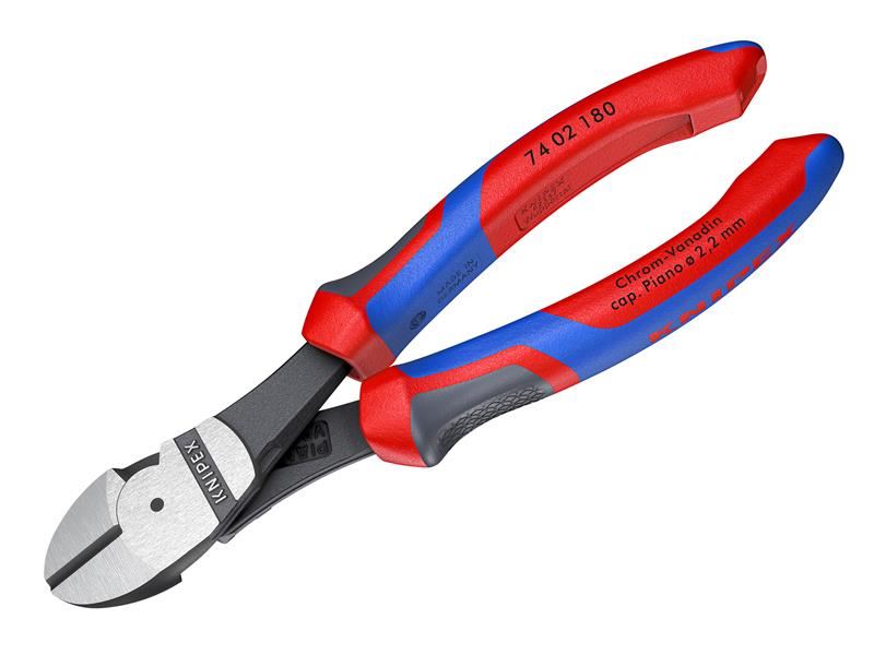 Knipex 74 02 180 SB High Leverage Diagonal Cutters Multi-Component Grip 180mm (7in)