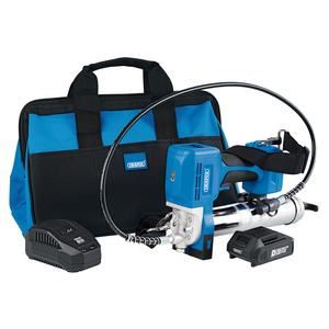 Draper D20 GREASE GUN SET 03359 D20 20V Grease Gun Kit, 1 x 2.0Ah Battery, 1 x Charger (3 Piece)