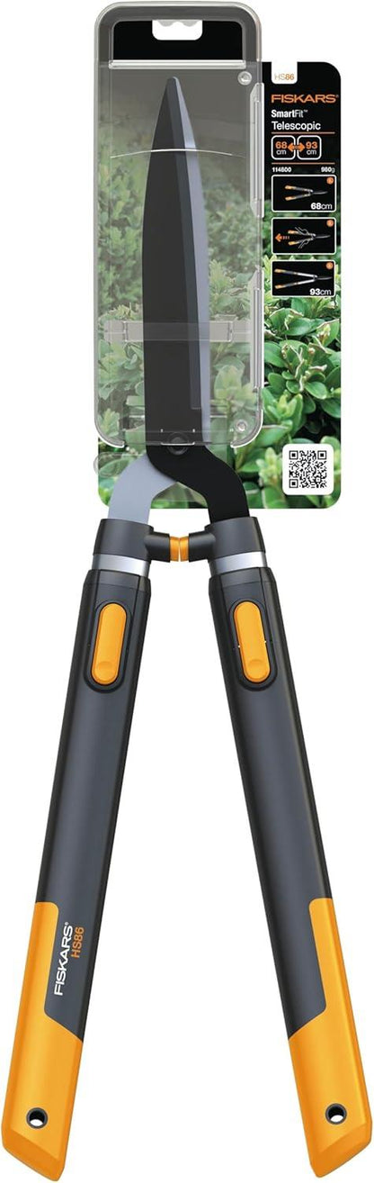 Fiskars 1013565 HS86 SmartFit Telescopic Hedge Shears Extendable Garden Trimming Shears for Hedges Shrubs Bushes and General Garden Maintenance