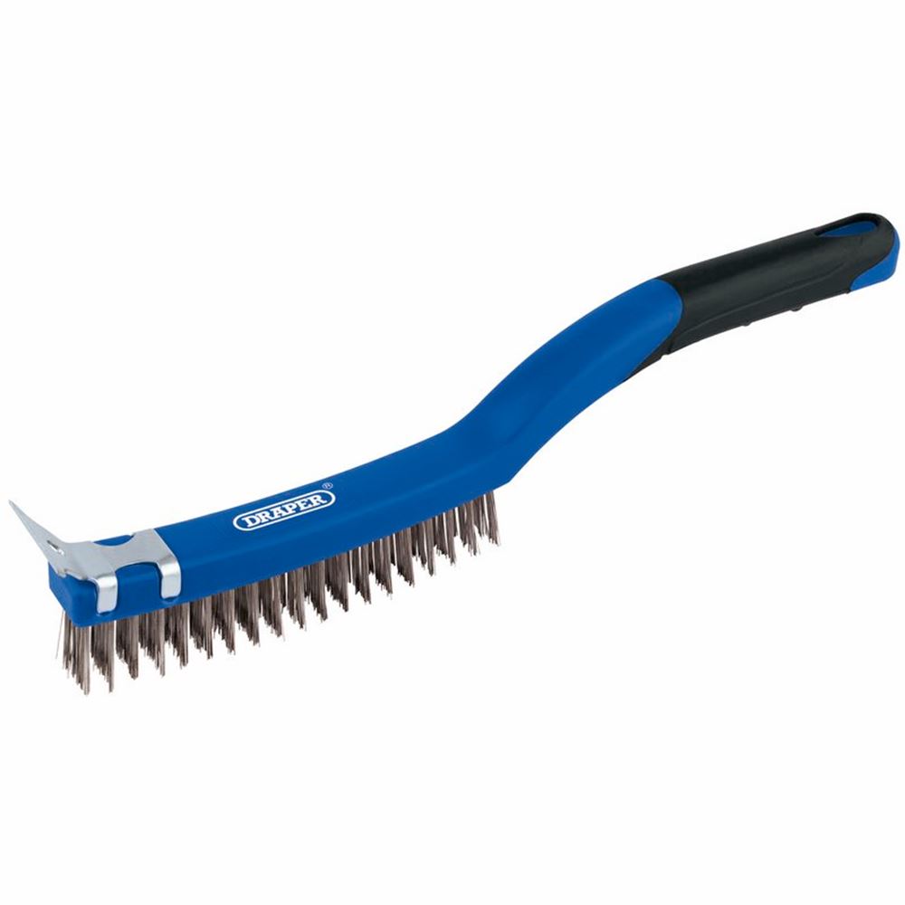 DRAPER 17180 - Wire Scratch Brush with Scraper (3 Row)