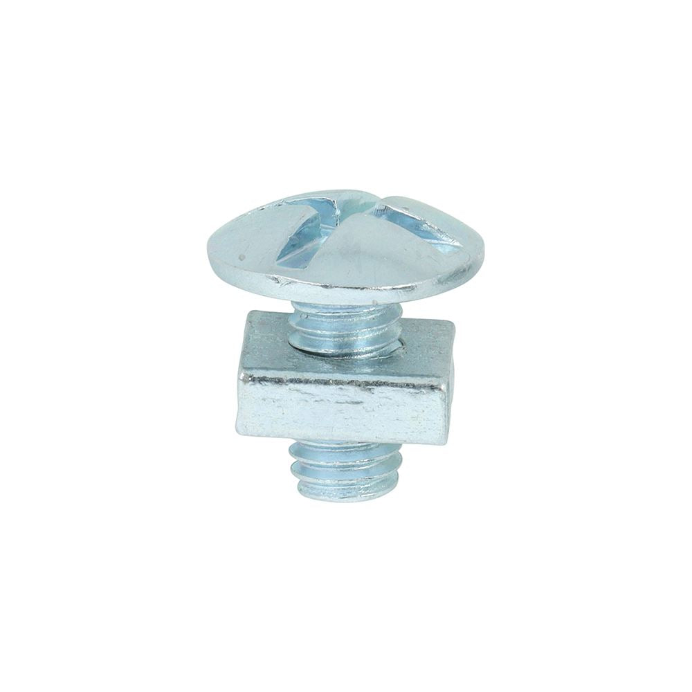 TIMCO Roofing Bolt & SQ Nut Zinc M6 x 12 Silver Pack 200